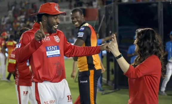 ipl 2018, Chris Gayle, Chris Gayle 100, gayle hundred, Virender Sehwag, kxip vs srh, kings xi punjab, cricket, indian express