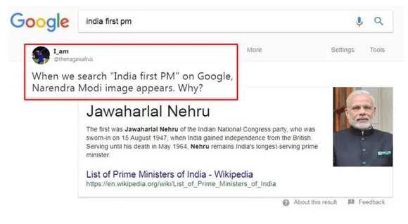 Google Search, Narendra Modi, Jawaharlal Nehru, Prime Minister of India