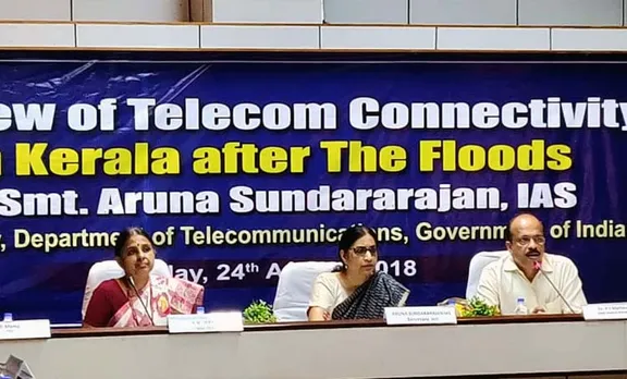 Kerala Floods 98 per cent Telecom Services across state resumed, Aruna Sundararajan Secretary DoT