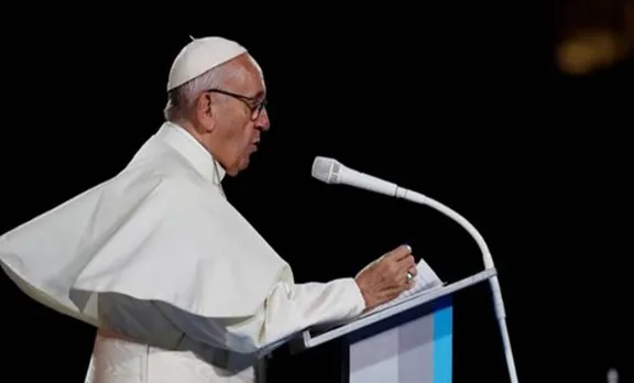 Pope Francis speaks during the Festival of Families at Croke Park during his visit to Dublin, Ireland, August 25 2018 Reuters