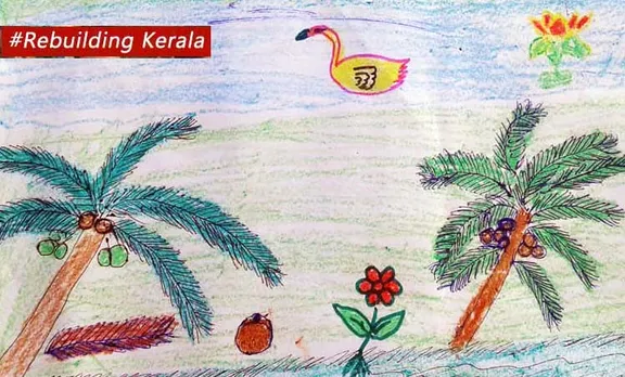 Rebuilding Kerala - colours of Hope - paintings of children from Karthikappally camp