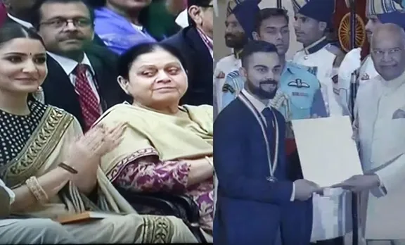 ഭാര്യയേയും അമ്മയേയും സാക്ഷിയാക്കി ഖേല്‍ രത്‌ന പുരസ്‌കാരം ഏറ്റുവാങ്ങി വിരാട്