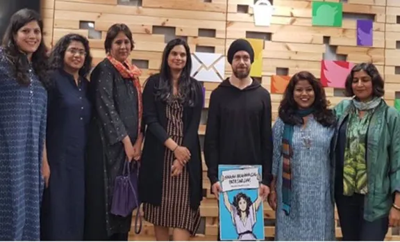 Twitter CEO Jack Dorsey is seen in this photo holding a poster which says “Smash Brahmanical Patriarchy.” The poster has caused a backlash in India against the CEO and Twitter.