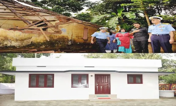 പ്രളയത്തിൽ തകർന്ന വീടിന് പകരം പുത്തൻ വീട് നാവികസേന നിർമ്മിച്ച് നൽകി