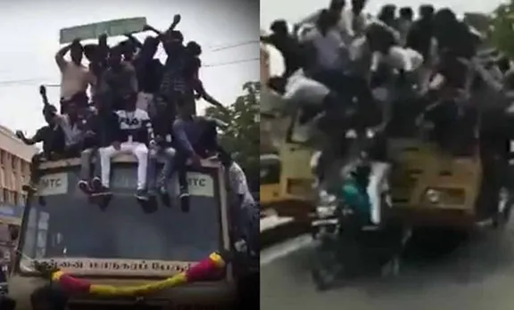 Chennai, ചെന്നൈ, Viral Video, വൈറല്‍ വീഡിയോ, BUS Accident, അപകടം, social media, students, വിദ്യാര്‍ത്ഥികള്‍