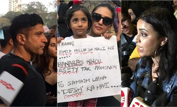 Parvathy, പാർവതി, Siddharth, സിദ്ധാർഥ്, Farhan Akhtar, ഫർഹാൻ അക്തർ, Sushant Singh, സുശാന്ത് സിങ്, Swara Bhasker, സ്വര ഭാസ്കർ, caa protest, പൌരത്വ ഭേദഗതി, iemalayalam, ഐഇ മലയാളം