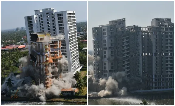 maradu flats demolition, മരട് ഫ്ലാറ്റ് പൊളിക്കൽ, photos, Kochi maradu flat demolition, കൊച്ചിയിലെ മരട് ഫ്ലാറ്റ് പൊളിക്കൽ maradu appartment demolition, property demolition in maradu, flats demolition in maradu, holy faith demolition, alpha serene demolition, maradu apartment demolition today, flats demolition in kochi, maradu flats demolition today live, iemalayalam, ഐഇ മലയാളം