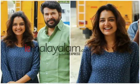 Manju Warrier, മഞ്ജു വാരിയർ, Mammootty, മമ്മൂട്ടി, The preist, ദ പ്രീസ്റ്റ്, Mammootty Manju warrier photo, Mammootty Manju warrrier the preist, Manju and Mammootty, മഞ്ജുവും മമ്മൂട്ടിയും, IE Malayalam, ഐഇ മലയാളം