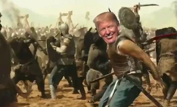 Donald Trump, ഡോണൾഡ് ട്രംപ്, Donald Trump in India, ട്രംപിന്റെ ഇന്ത്യാ സന്ദർശനം, ബാഹുബലി, baahubali video, donald trump baahubali song video, donald trump india visit, trump india visit, trump modi meeting, iemalayalam, ഐഇ മലയാളം