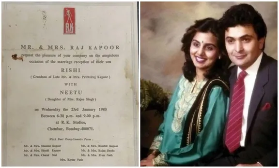 Rishi Kapoor, Neethu singh, Rishi kapoor neethu sing wedding, Rishi kapoor neethu sing love, Rishi kapoor neethu sing wedding card, Indian express malayalam, IE Malayalam