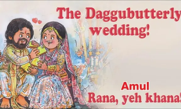 Rana Daggubati, Miheeka Bajaj, Rana Daggubati Miheeka Bajaj, Rana miheeka post wedding celebration, Rana daggubati miheeka bajaj satyanarayana puja, Amul cartoon