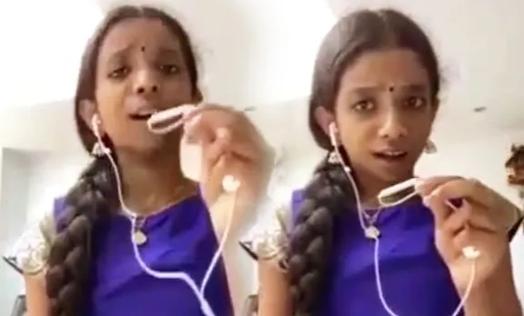 12 year girl singing devasabhathalam song, devasabhathalam song, viral video