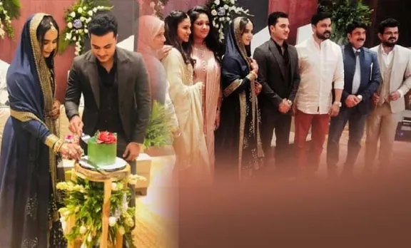 നാദിർഷയുടെ മകളുടെ വിവാഹ നിശ്ചയത്തിന് താരങ്ങളായി ദിലീപും കാവ്യയും- ചിത്രങ്ങൾ