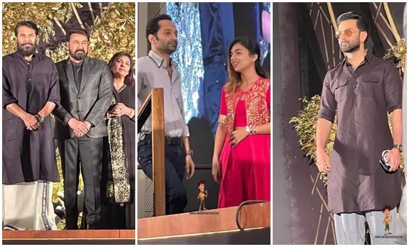 mohanlal, mammootty, prithviraj, nazriya, fahad fazil, mohanlal photos, anthony perumbavoor daughter marriage, മോഹൻലാൽ, anthony perumbavoor, mohanlal anthony perumbavoor family, Indian express malayalam, IE malayalam