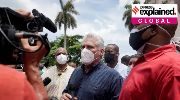 Cuba, Cuba protests, Protests in Cuba, Cuba Covid news, Cuba Covid vaccine, Cuban government, Indian Express malayalam