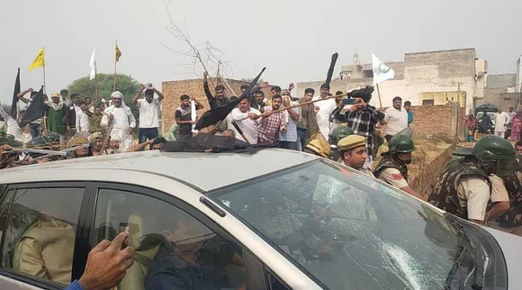 Ram Chander Jangra car damaged, attack on bjp mp, bjp mp car windshield,bjp mp car damaged, farmers protest in hisar, indian express malayalam, ie malayalam