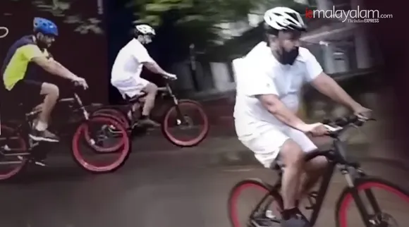 Mohanlal, Mohanlal cycling video, Mohanlal boxing practice, Mohanlal video, മോഹൻലാൽ
