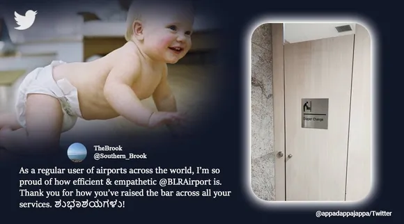 Bengaluru Airport diaper change room, nappy changing room men toilet