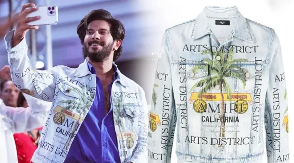 Dulquer Salman, Dulquer Salman denim jacket price sita ramam promotion kochi, Amiri graphic print denim jacket, Mammoottys mass dialogue, Dulquer Salmaan