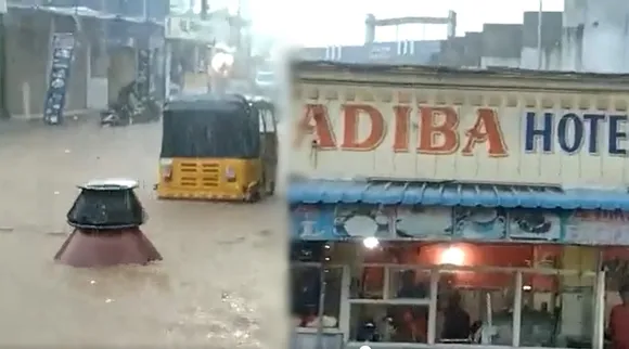 Rain, Floating biriyani Hyderabad, Viral video
