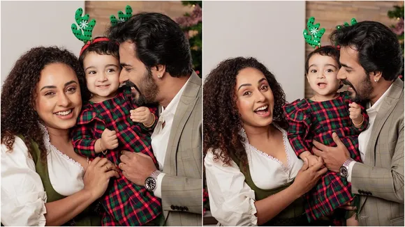 Pearle maaney, Srinish aravind, Nila, Christmas photos shoot