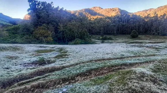 Munnar, Munnar temperature minus degree Celsius, Munnar snowfall, Munnar snowfall photos, Munnar tourism
