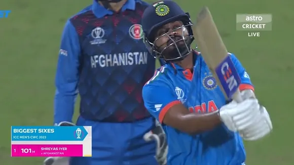 Glenn Maxwell | hits largest sixer | ICC CWC 2023