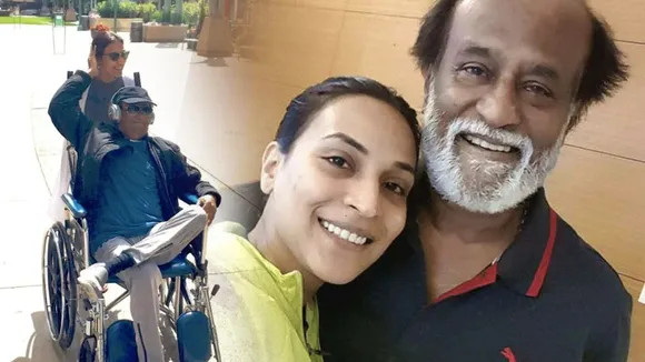 Aishwarya with Rajnikanth