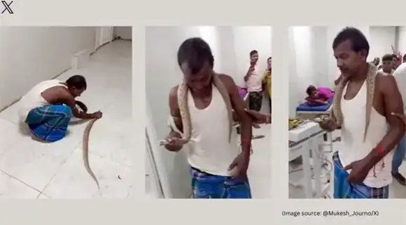man with snake