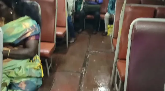 Govt bus rain