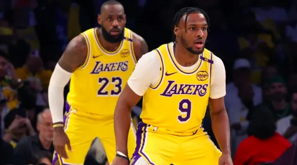 LeBron James makes history with son Bronny by becoming NBAs first father son duo to play together Tamil News 