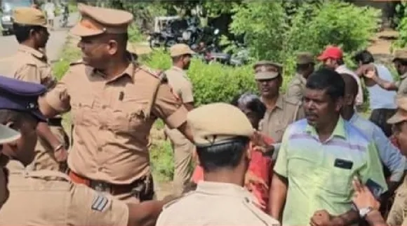 Villagers protest