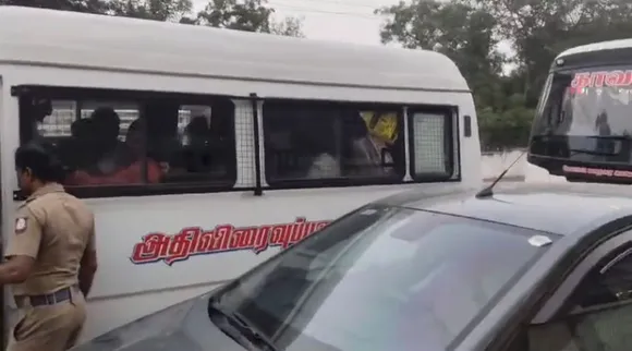 police striking forece vehicle