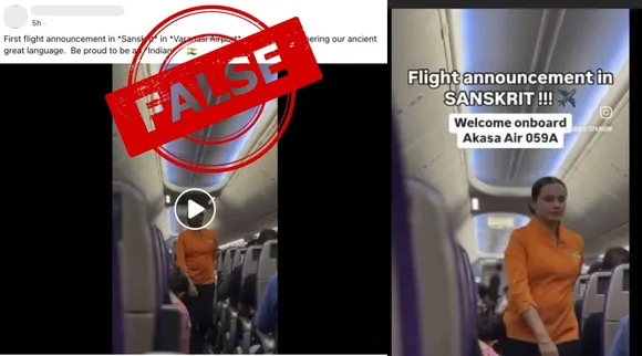fact check viral video Sanskrit inflight announcement in Akasa Air Tamil News 