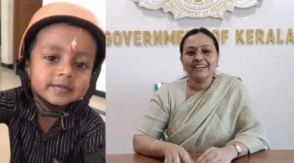 Minister veena george and child