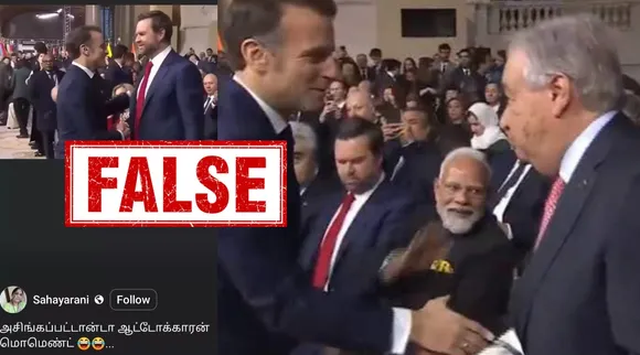 Fact Check France President Emmanuel Macron not hand shake with PM Narendra Modi viral video Tamil News