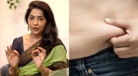 vj ramya belly fat