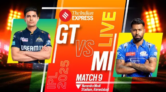 IPL 2025 GT vs MI LIVE Cricket Score Online Gujarat Titans vs Mumbai Indians 9th Match  Ahmedabad Tamil News