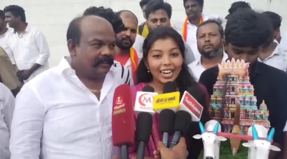 TVK Vijay in Coimbatore 2026 election symbol by girl fan Tamil News
