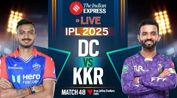 DC vs KKR LIVE Cricket Score 2025 IPL 48th Match Live Cricket Score updates Delhi Capitals vs Kolkata Knight Riders Axar Patel Ajinkya Rahane Arun Jaitley Stadium Delhi Tamil News