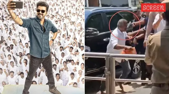 Vijay Fan In Front Of Gun