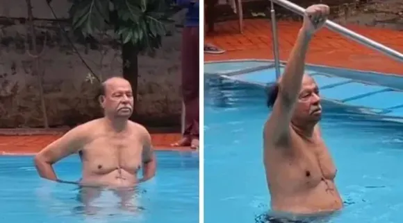 ramadoss swimming video