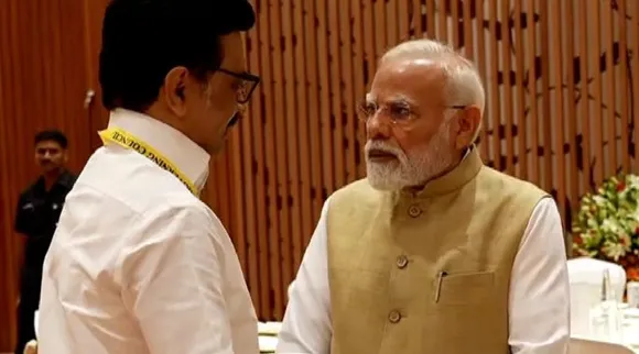 NITI Aayog Meeting PM Modi CM M K Stalin photos Tamil News