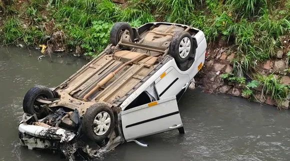 car overturned 