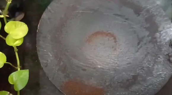 tea powder on the dosa stone 