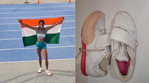 Despite torn spikes teenager Pooja leaps to high jump gold at Asian Athletics Tamil News