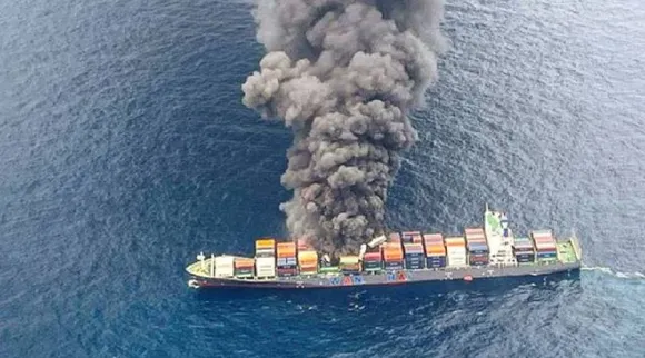 Cargo ship fire