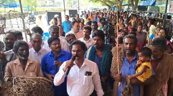 Pondy tribal protest