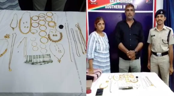 Lost gold ornaments on train