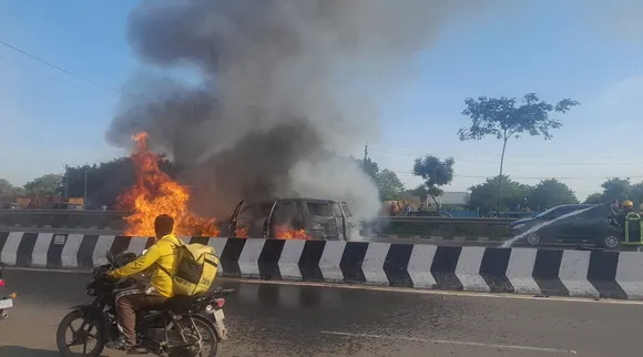chennai car fire accident